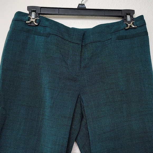 New York & Company Stretch Green Esmeralda Teal Straight Leg Pants Sz 6 Low Rise - Picture 7 of 16